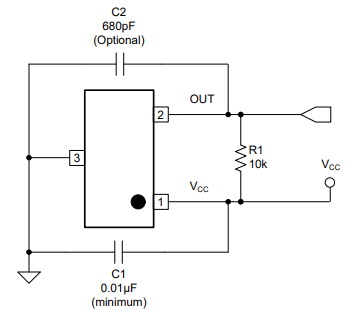 Applikations-Schaltungsdiagramm - Texas Instruments TMAG5213 Hall-Effekt-Latches